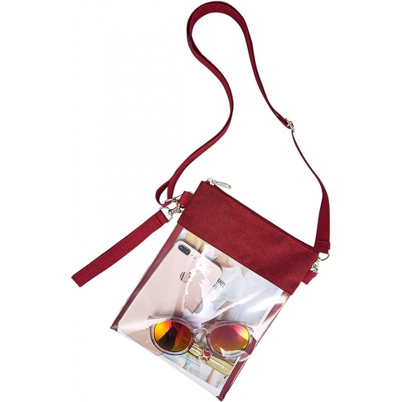   Clear Crossbody Purse Bag Stadium Approved Clear Bags With Adjustable Shoulder Strap