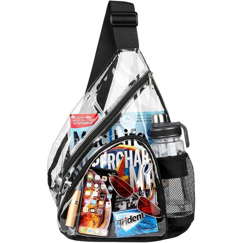 Clear Sling Bag  Stadium Approved Clear Bag Transparent Shoulder Crossbody Backpack Chest Casual Daypack