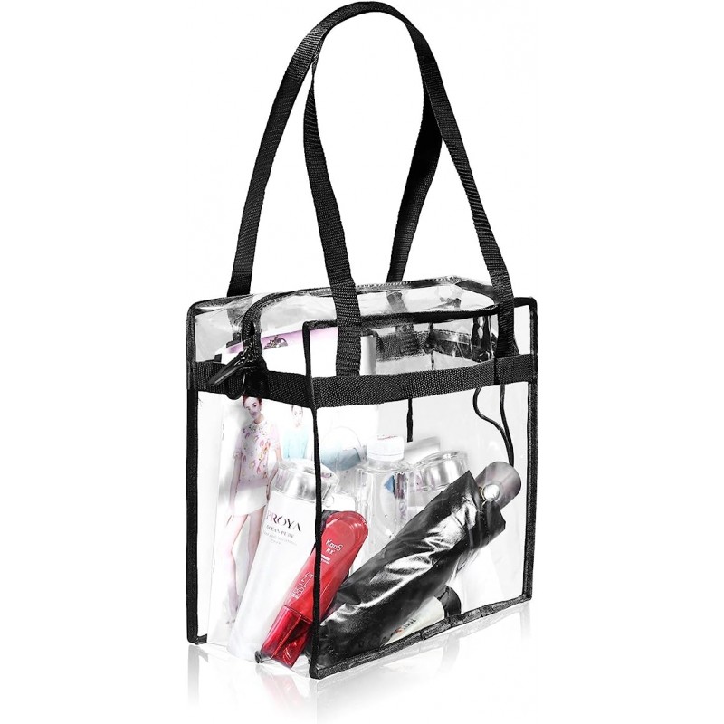 Clear Book Bags Stadium Approved Clear Tote Bag With Zipper Closure Crossbody Shoulder Bag With Adjustable Strap