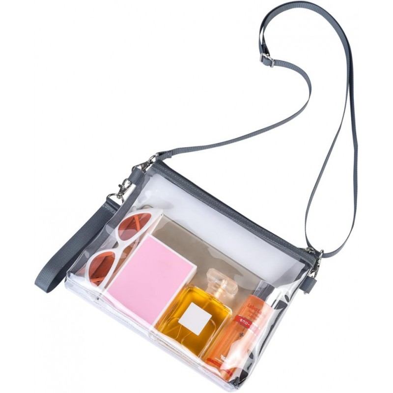 Clear Crossbody Messenger Bag Large Capacity Clear Cosmetic Bag for Work Travel