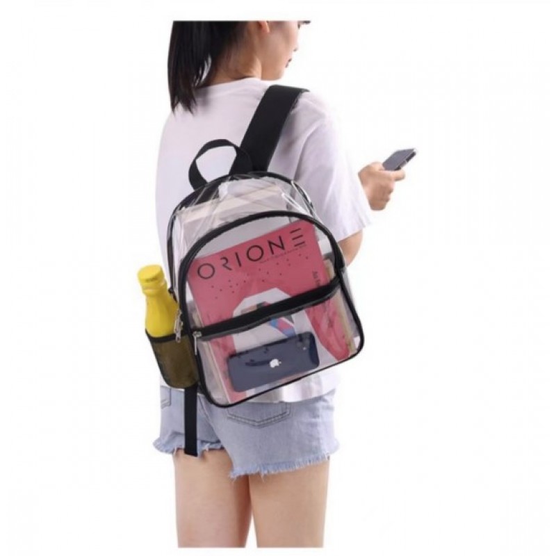 Fashionable Clear Backpack Storage Waterproof Clear Portable Book Bags