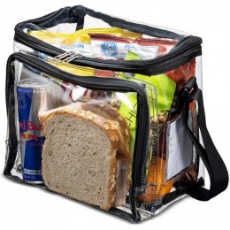 Clear lunch Bags With Adjustable Strap Front Storage Compartment And Mesh Pockets See Through Zippered Clear lunch Bags For Work Or Field