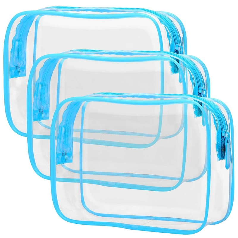 3Pcs Clear Cosmetic Bags Waterproof Travel Bag For Women Men