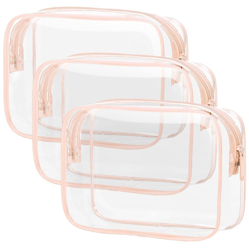 3Pcs Clear Cosmetic Bags Waterproof Travel Bag For Women Men