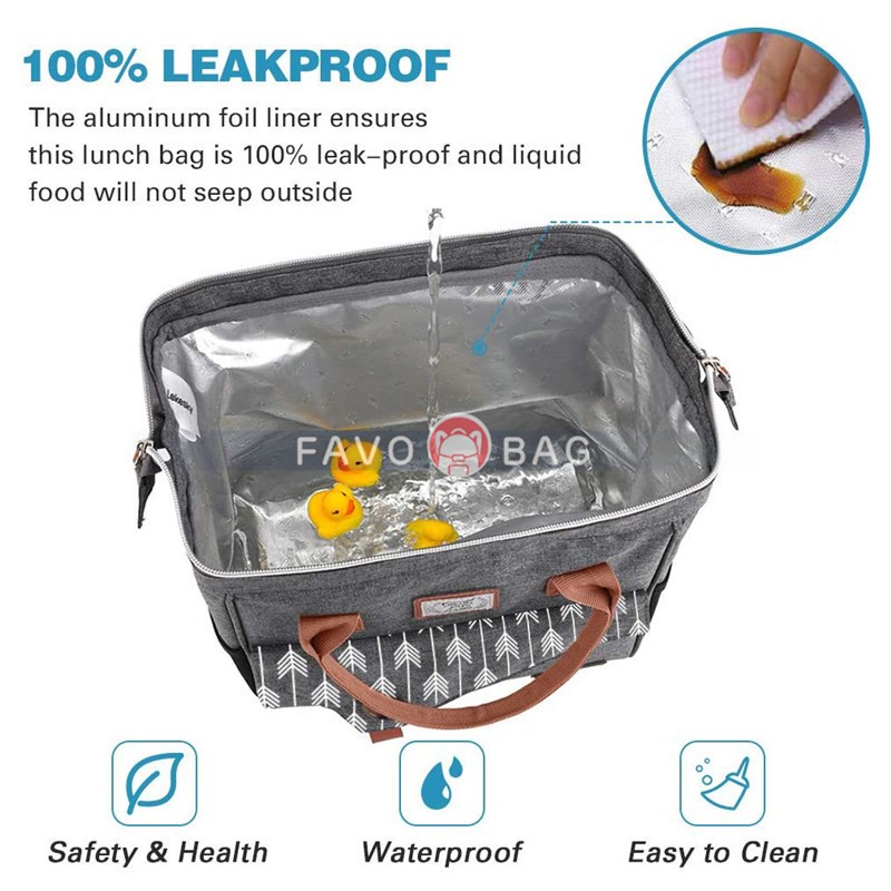 Leakproof Wide Open Lunch Box Reusable Lunch Cooler Bag For Adults Work