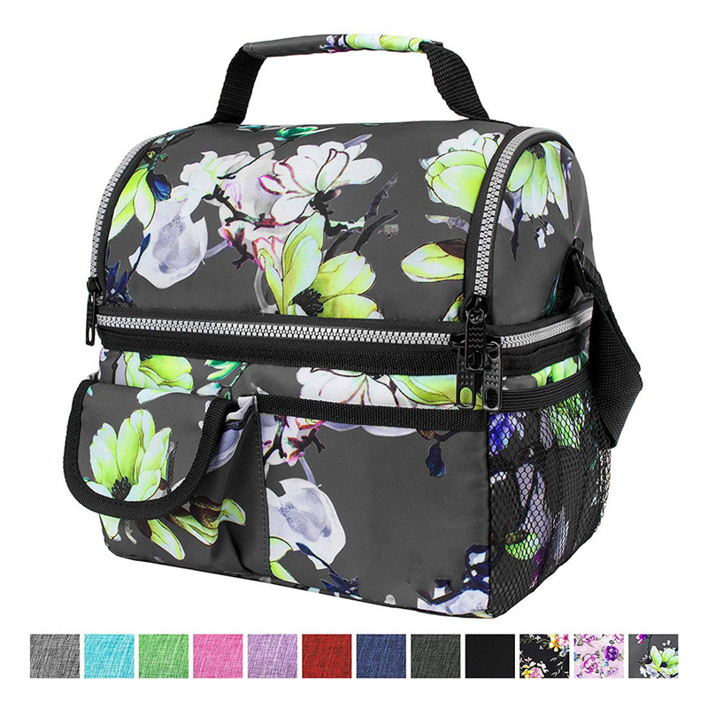 Insulated Dual Compartment Lunch Bag For Men/Women