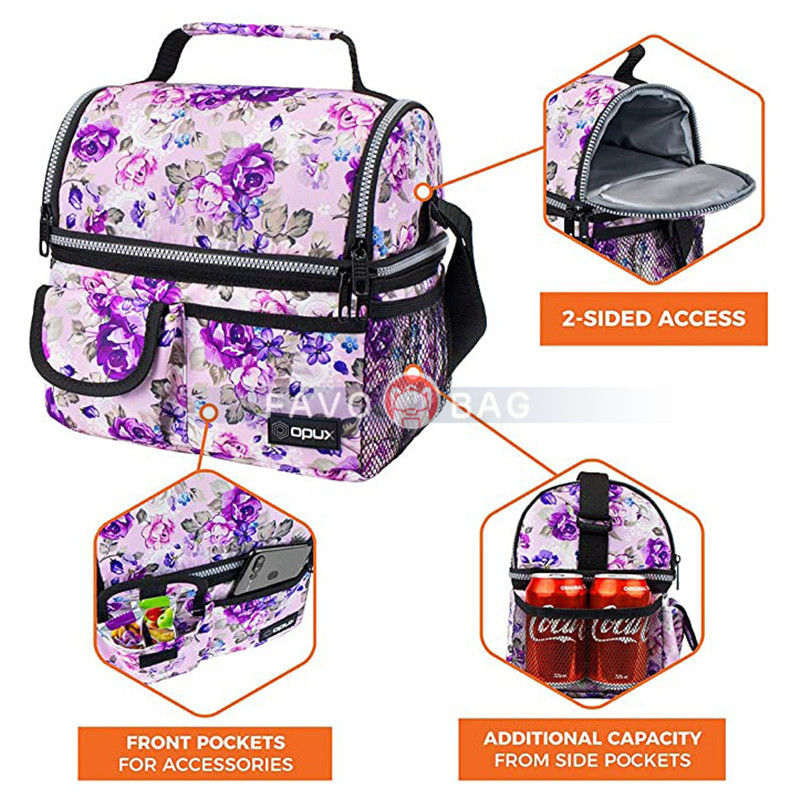 Insulated Dual Compartment Lunch Bag For Men/Women
