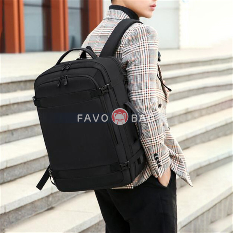 Black Anti Theft Laptop Backpack Business Travel Slim Backpack With Usb Charging Port School