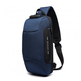 Blue Sling Backpack Usb Anti-Theft Men'S Chest Bag Shoulder Bag