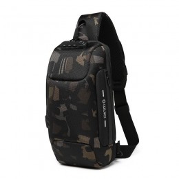 Camouflage Sling Backpack Usb Anti-Theft Men'S Chest Bag Shoulder Bag