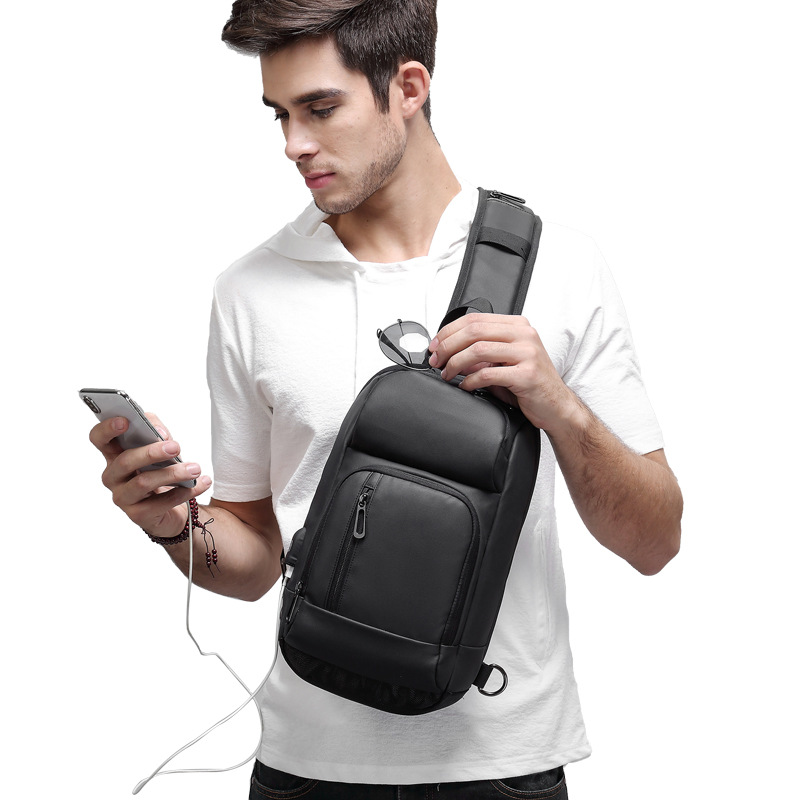 Sling Backpack Shoulder Bag With Usb Waterproof Lightweight