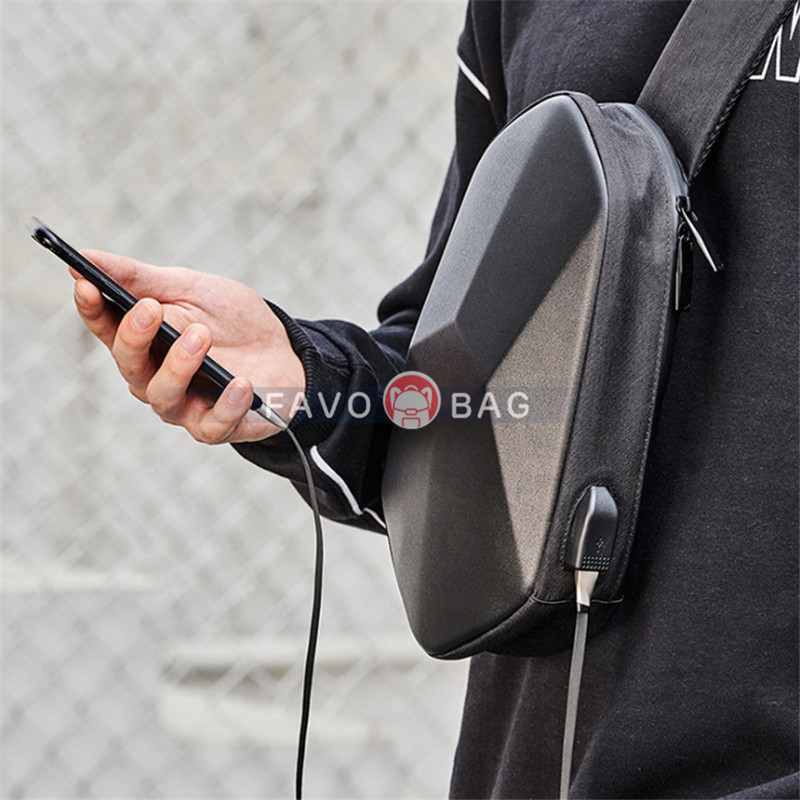 Black Sling Backpack Waterproof Crossbody Shoulder Bag Causal Daypack Chest Bag