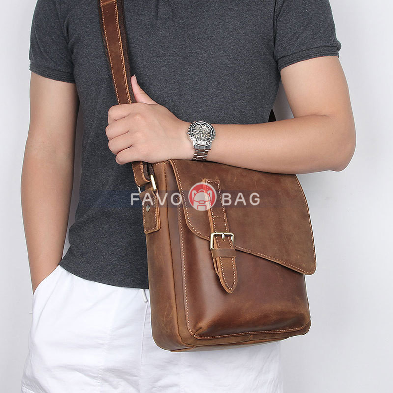Handmade Men'S Leather Messenger Bag Shoulder Bag Leather Man Purse And Bags