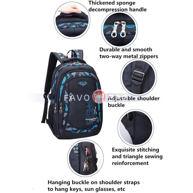 Camo Waterproof Primary School Backpack Bookbag for Teenage Boys Camouflage Schoolbag