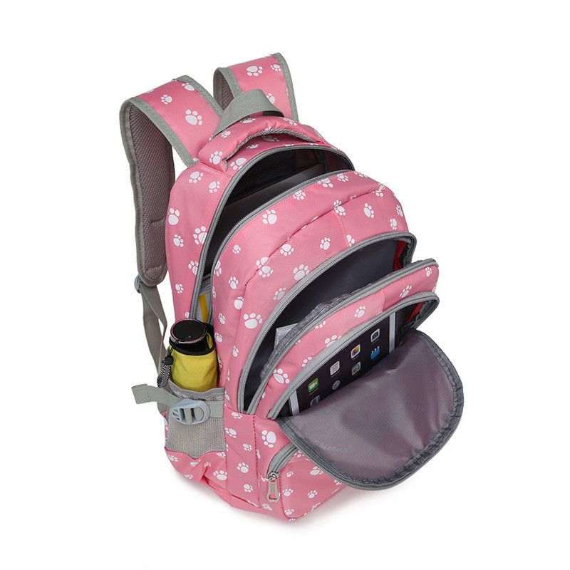 Dog Paw Prints Primary School Backpack Junior Schoolbag Bookbag for Teens Girls