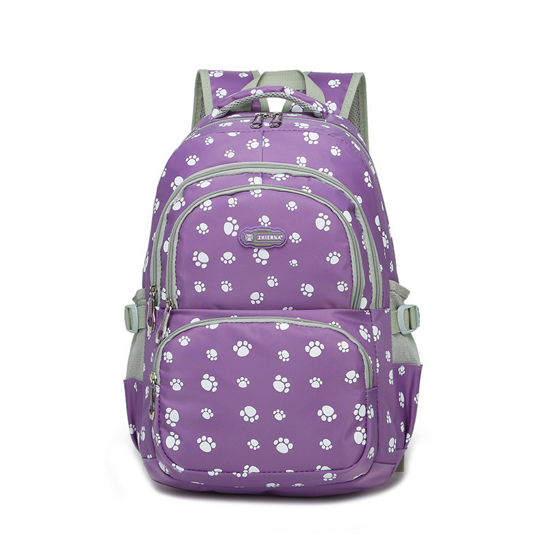 Dog Paw Prints Primary School Backpack Junior Schoolbag Bookbag for Teens Girls
