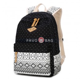 Canvas School Backpack Casual Laptop Bag Shoulder Bag for Teen Girls Boys