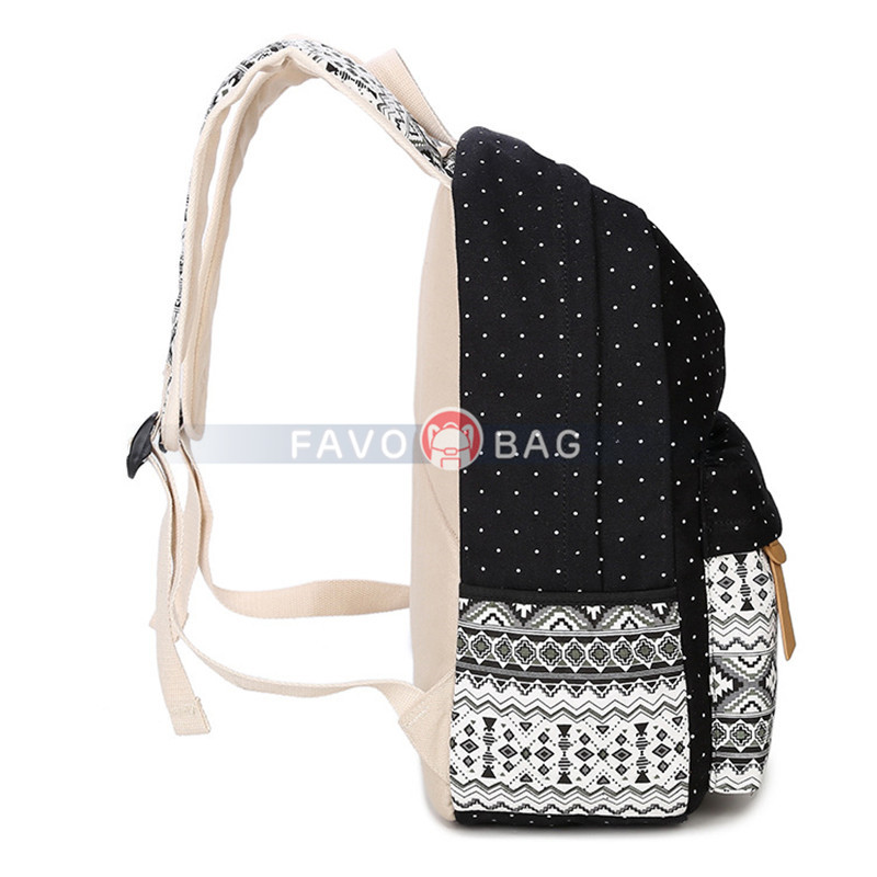 Canvas School Backpack Casual Laptop Bag Shoulder Bag for Teen Girls Boys