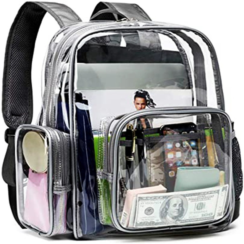 F-color Clear Backpack Heavy Duty Large Waterproof Transparent Backpack Bag