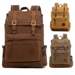 Men Big Laptop Backpack Durable Outdoor Travel Canvas Bag