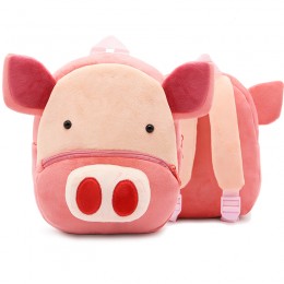 Kindergarten Kids' Plush Cartoon Pig Shaped Toddler Backpack