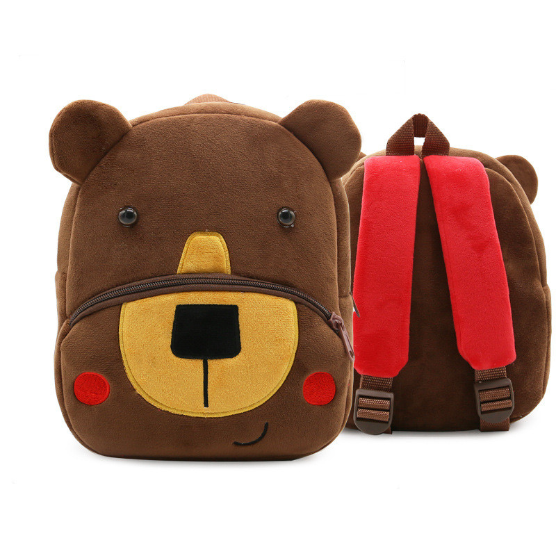 Soft Brown Bear Backpacks Lightweight Plush Backpack for Toddler Boys