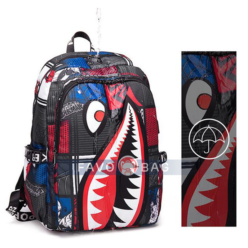 Boys Primary School Students Fashion Trend Lightweight Shark Backpack