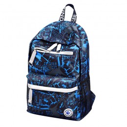 Fashion Trend Primary and Secondary School Students Korean Style Backpack Printed Canvas School Bag