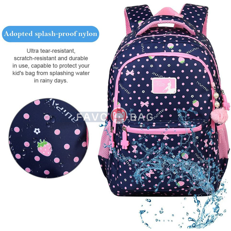 Girls School Backpack Water Resistant Elementary School Bag With Chest Strap