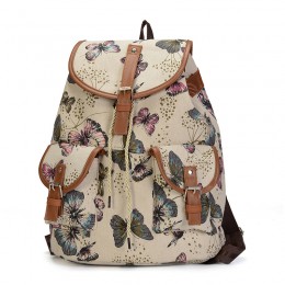 Butterfly Prints Canvas School College Backpack