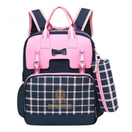 British Style Girls Backpacks Princess Bowknot Kids Bookbags