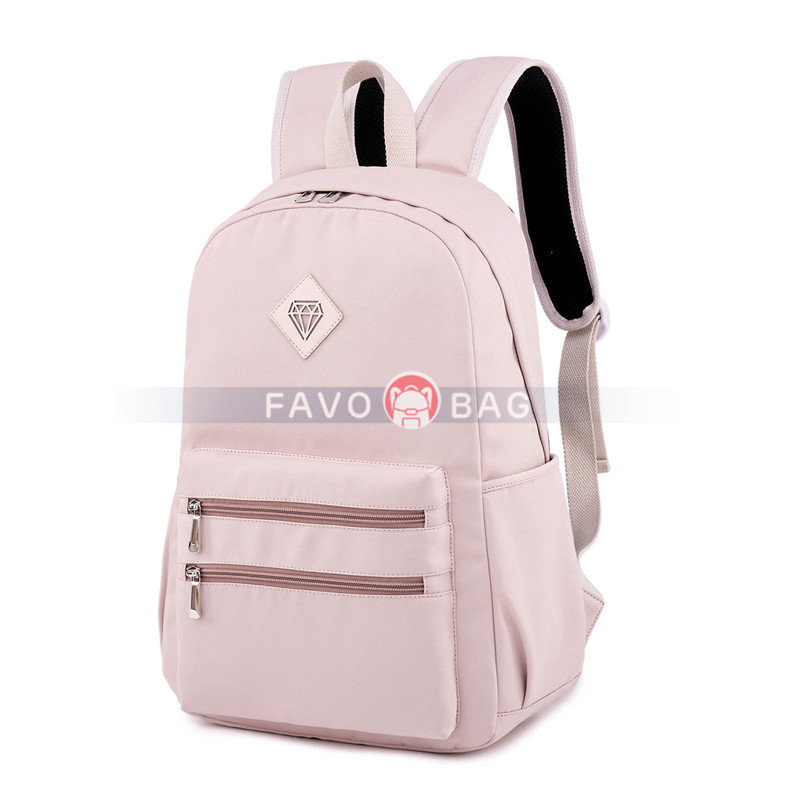 Sweet Candy Color Large Capacity Double Zippers Design Backpack for Teens