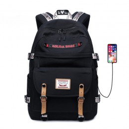 Teenages' Girls & Boys Oxford Waterproof School Backpack with USB Charging Port