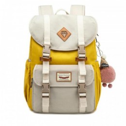 Sweet Canvas Backpack For College Contrast Color Travel Bag for Girls