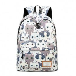 Leisure Backpack For Girls Teenage School Backpack Cat 