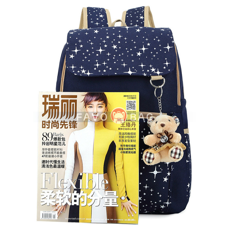 Canvas Backpacks With Lunch Bag laptop Bookbags Set 