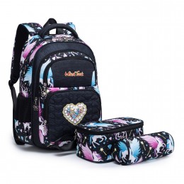 Kids School Backpack for Girls Elementary Student Bags with Insulated Lunch Bag Pencil Case