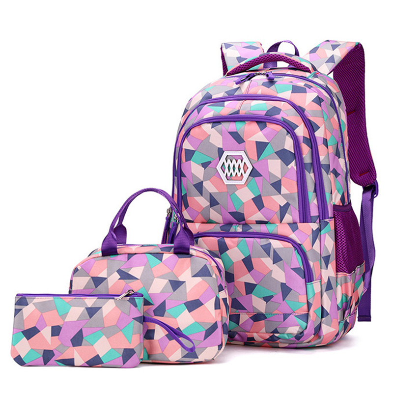 girl geometric printed school bag bookbag 3pcs backpack sets,school ...