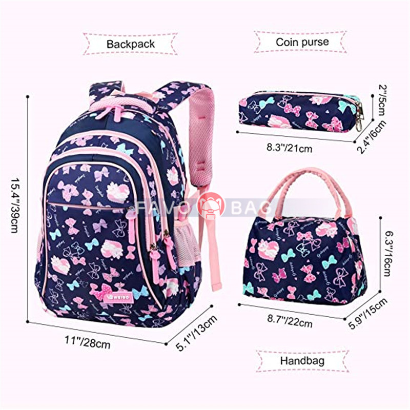 Kid Schoolbag Student Shoulder Bookbag Set 