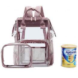 Clear Diaper Bag Backpack Set Transparent Baby Care Nappy Bag for Mum Outdoor Travel Bag