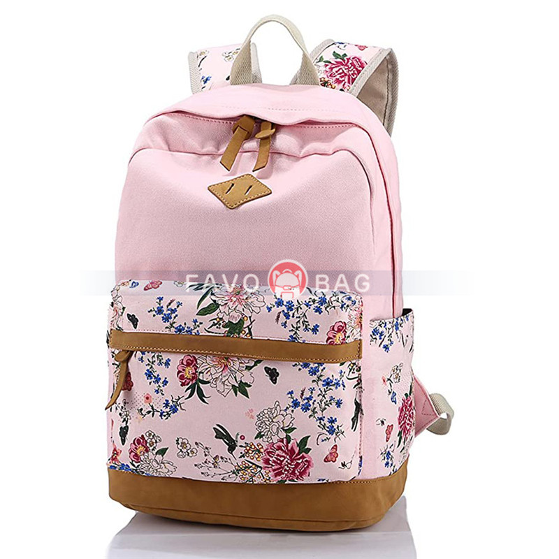 Lightweight Canvas Girls Bookbags for School Teen Girls Backpacks With Lunch Bag