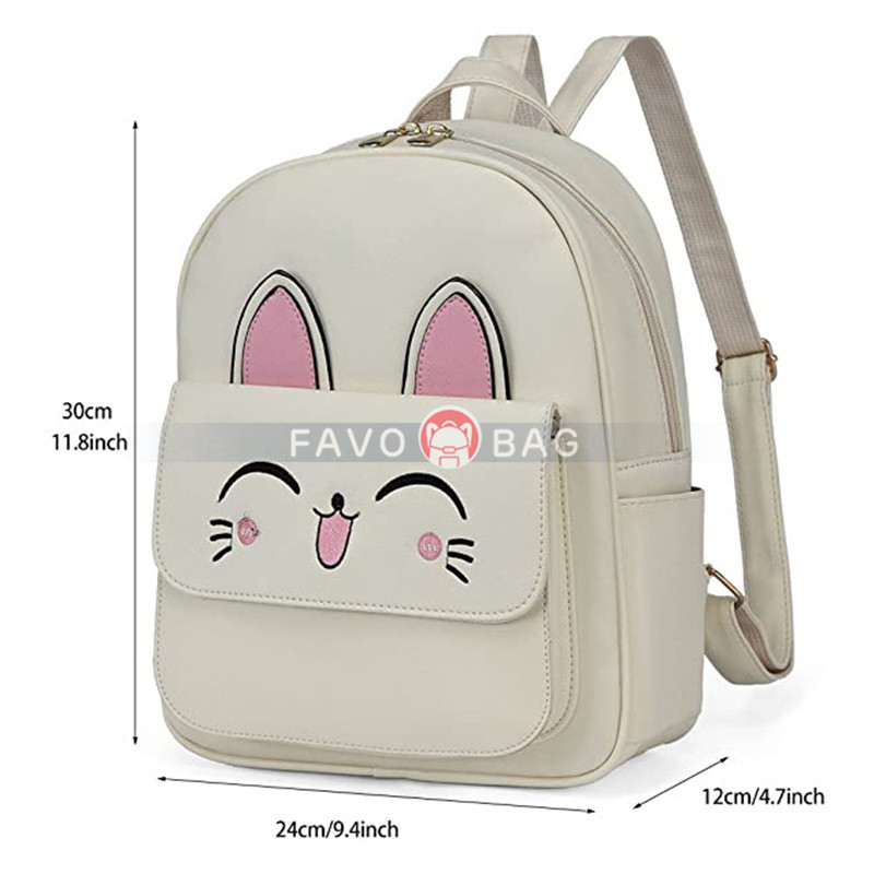 Women Cat Backpacks Set for Cartoon Rabbit Small Purse Shoulder Bags