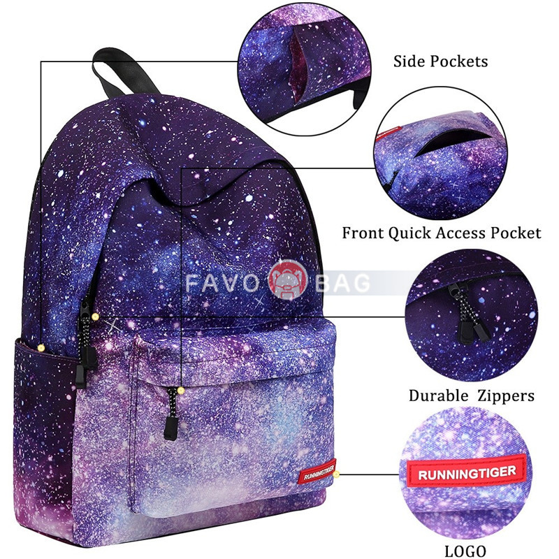 Galaxy School Backpack Set Lunch Bag & Pencil Case Top Level