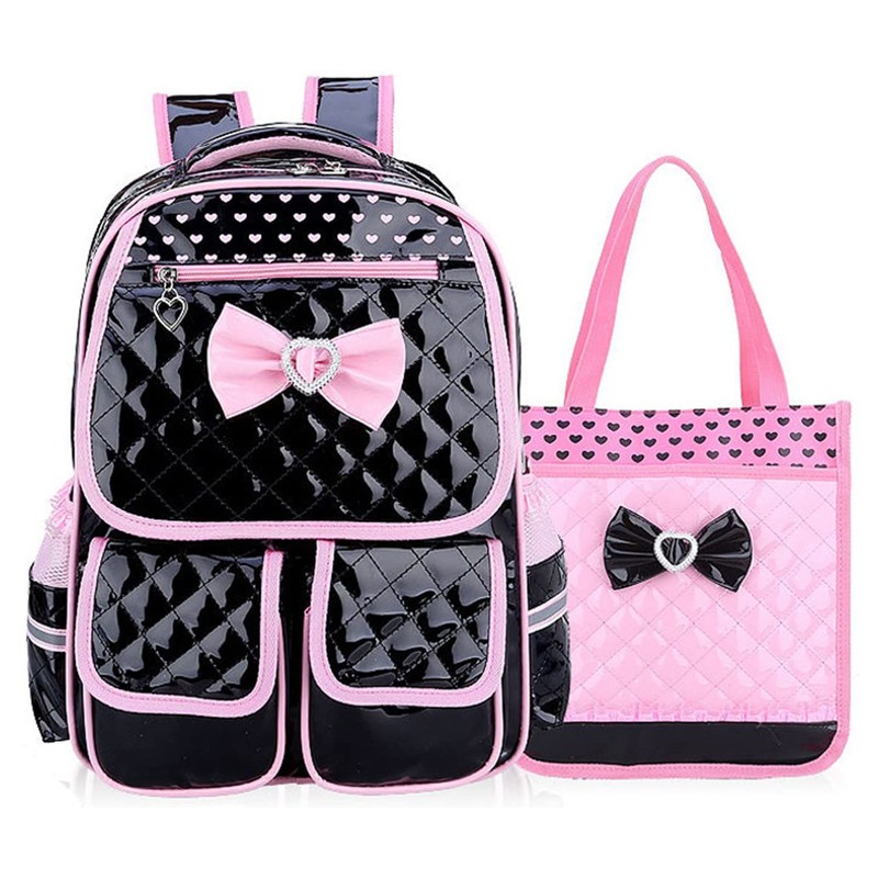 Reflective Girls Cute School Backpack Pu Leather Kids Bookbag Satchel