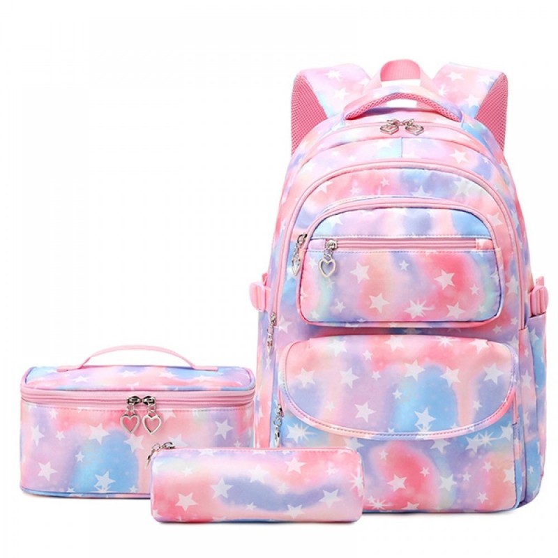 Star School Backpack for Girls Large Capacity Kids Bags with Lunch Bag Book Bags