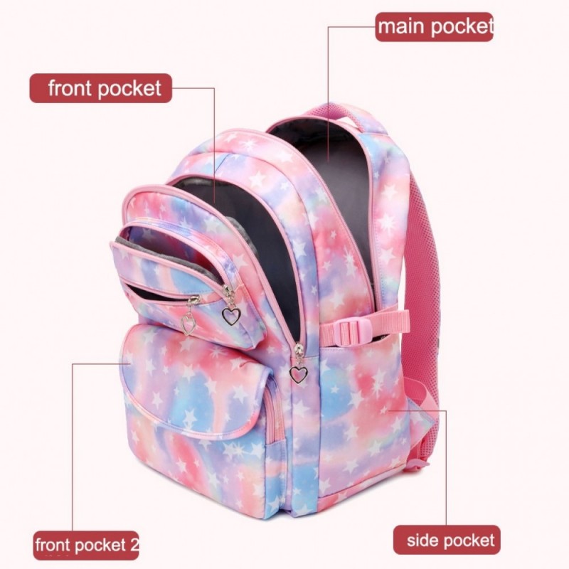Star School Backpack for Girls Large Capacity Kids Bags with Lunch Bag Book Bags