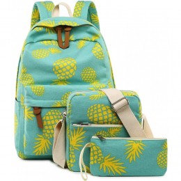 Teen Girls Pineapple Backpack for School Bookbag wtih Crossbody Bag 3 Pcs Set