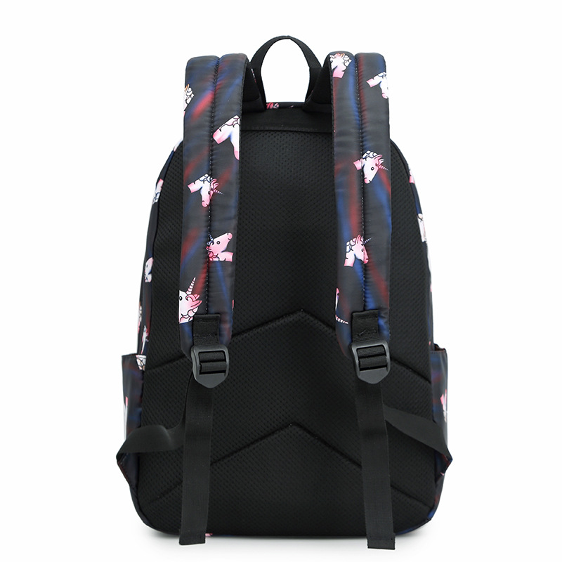 Unique Unicorn School Backpack Set for Teens Casual Travel Daypack Lightweight Schoolbag with Lunch Bag