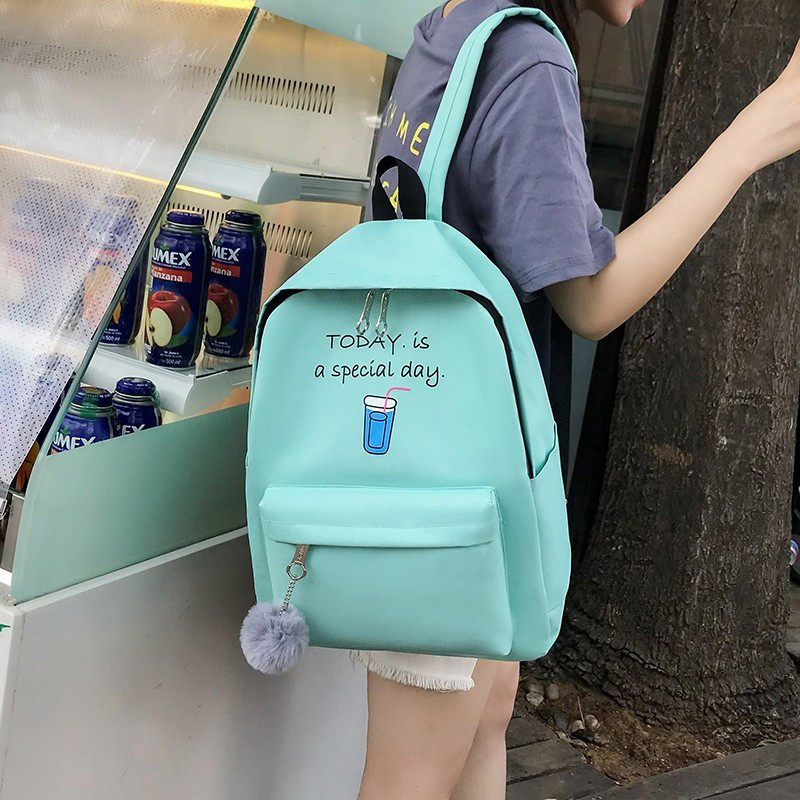 4 Pcs Sets Canvas Schoolbags For Teenage Girls Female Children Shoulder Bags New Trend Female Backpack Fashion Women Backpack