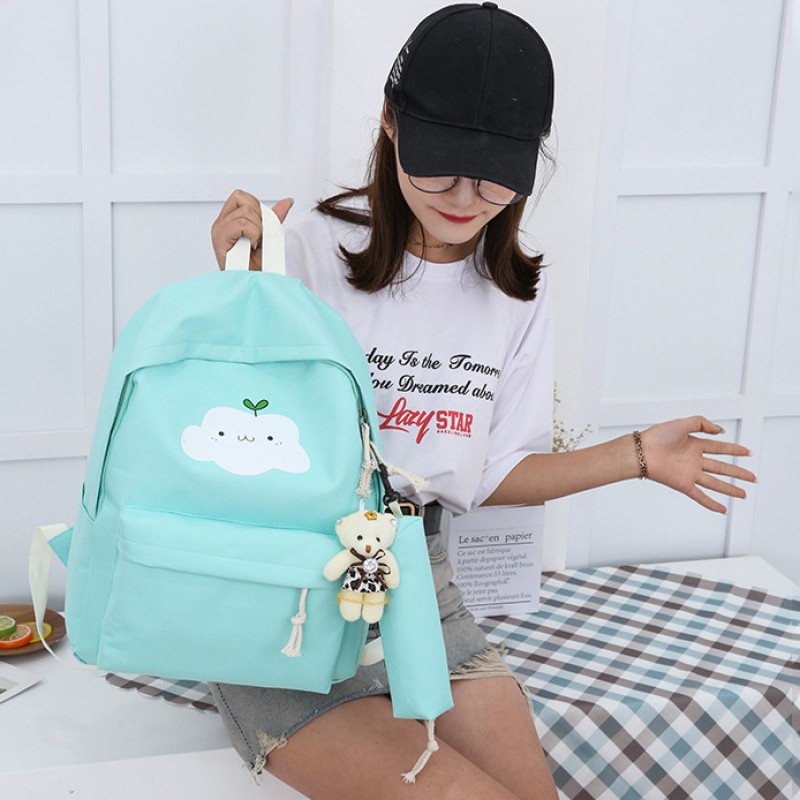 Clouds Printing Children School Bags Set For Girls Teenagers 5Pcs Backpacks Kids